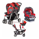 CHICCO CORTINA DOUBLE STROLLER/CHICCO INFANT CAR SEAT TRAVEL SYSTEM